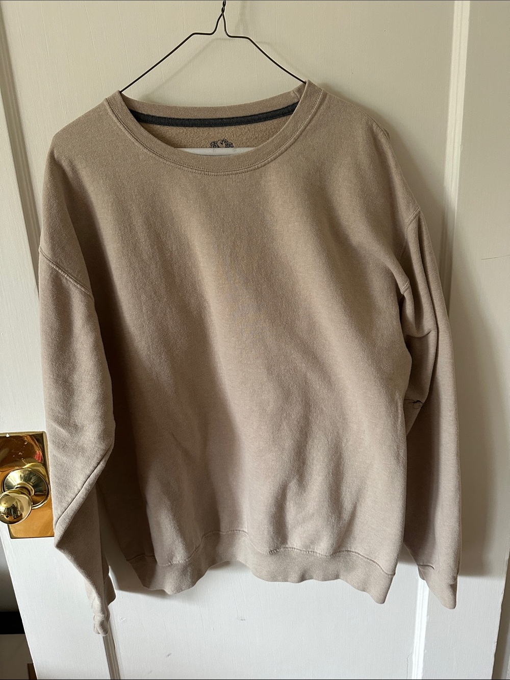 Fruit of the Loom Men's Crewneck Sweater in Light Taupe